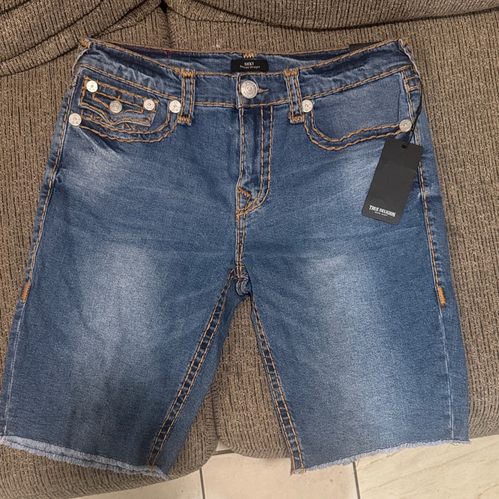 True Religion Classic Blue Jean Shorts